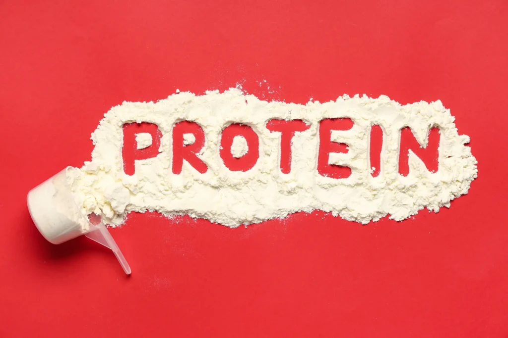 protein powder spread on the table